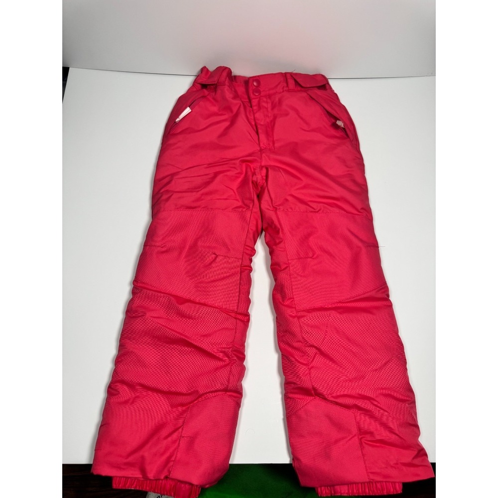 All In Motion Ski Bib Girls Small Pink Water Resistant Insulated Straight Leg